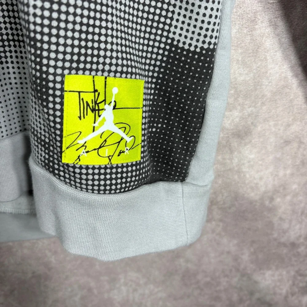 Jordan Sweatshirt Men XL Grey Tinker Hatfield Graphic Fleece BQ1383-017 Pullover